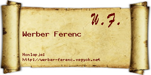 Werber Ferenc névjegykártya