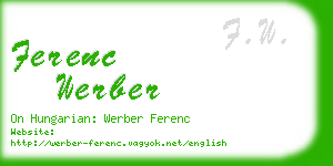 ferenc werber business card